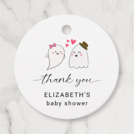 Little Boo赤ちゃんシャワーHalloweenありがとうスクリプト フェイバータグ