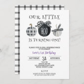 Little Boo 1st Birthday, Halloween誕生日 招待状 (正面/裏面)