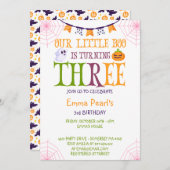 Little Boo 3ハロウィーン3回目の誕生日 招待状 (正面/裏面)