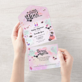 Little Boo Baby Girl Baby Shower オールインワン招待状