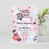 Little Boo Baby Girl Baby Shower 招待状 (スタンド正面)