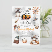 Little Boo Baby Shower Thank You Favor 招待状 (スタンド正面)