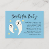 Little Boo Blue赤ちゃんシャワー予約リクエスト エンクロージャーカード (正面)
