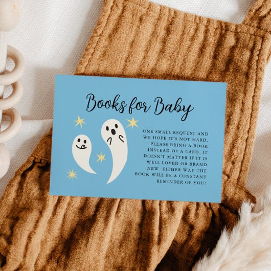 Little Boo Blue赤ちゃんシャワー予約リクエスト エンクロージャーカード