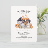 Little Boo Cat In Hat Witch Brewing Baby Shower  招待状 (スタンド正面)