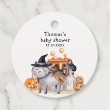 Little Boo Cat In Witch Hat Brewing Baby Shower 