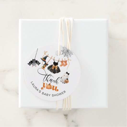 Little Boo Clotheslineの赤ちゃんシャワー感謝していユー フェイバータグ (インサイチュ)