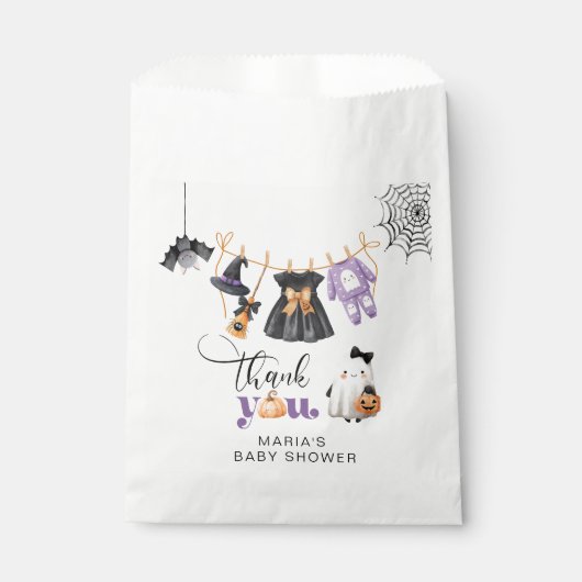 Little Boo Clotheslineの赤ちゃんシャワー感謝していユー フェイバーバッグ (正面)