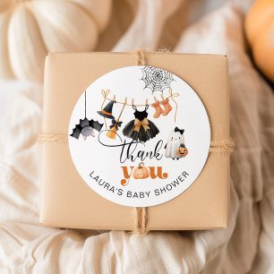 Little Boo Clotheslineの赤ちゃんシャワー感謝していユー ラウンドシール