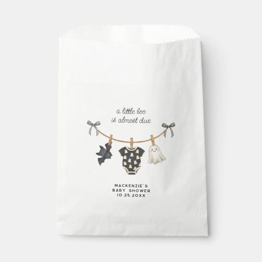 Little Boo Clotheslineハロウィーン赤ちゃんシャワー フェイバーバッグ (正面)