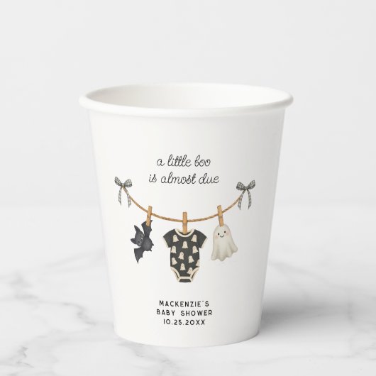 Little Boo Clotheslineハロウィーン赤ちゃんシャワー 紙コップ (正面)