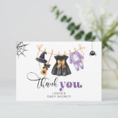 Little Boo Clotheslineベビースシャワーサンキューカード カード (スタンド正面)