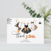 Little Boo Clotheslineベビースシャワーサンキューカード カード (スタンド正面)