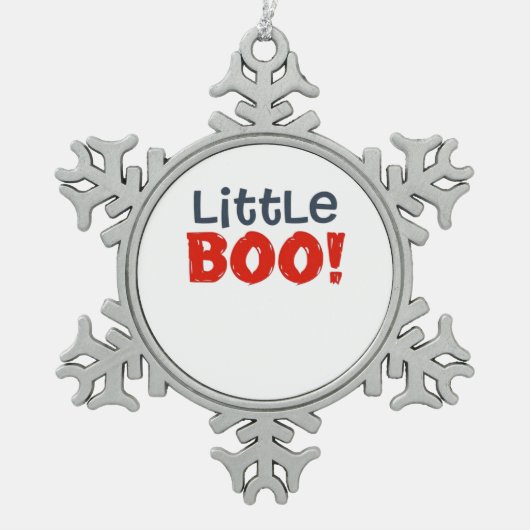 Little Boo Creative Casual スノーフレークピューターオーナメント (正面)