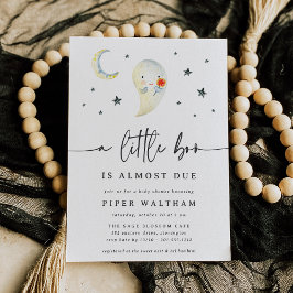 Little Boo Cute Ghost Halloween Baby Shower 招待状