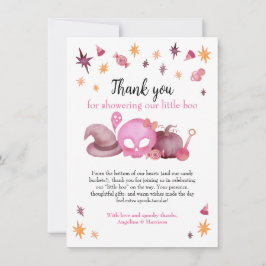 Little Boo Cute Halloween Baby Shower  サンキューカード