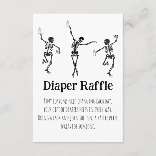 Little Boo Dancing Skeletons Diaper Raffle Insert エンクロージャーカード (正面)