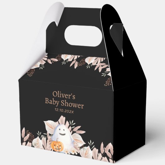 Little Boo Elegant Boho Ghost Baby Shower  フェイバーボックス (正面)