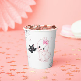Little Boo Ghost | ハロウィンベビーシャワー ピンク 紙コップ