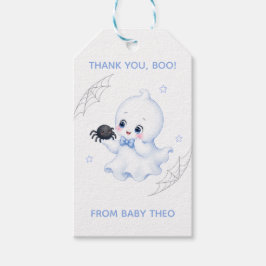 Little Boo Ghost | ブルー ハロウィン ベビーシャワー ギフトタグ