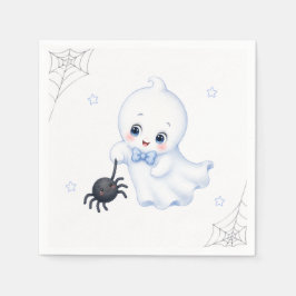 Little Boo Ghost | ブルー ハロウィン ベビーシャワー スタンダードカクテルナプキン