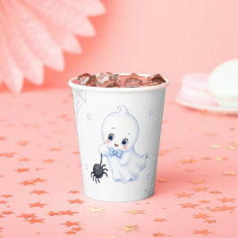 Little Boo Ghost | ブルー ハロウィン ベビーシャワー 紙コップ