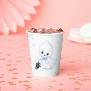 Little Boo Ghost ブルー ハロウィン ベビーシャワー 紙コップ