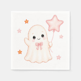 Little Boo Ghost | 女の子のハロウィン・ベビーシャワー スタンダードカクテルナプキン