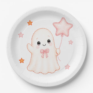 Little Boo Ghost 女の子のハロウィン・ベビーシャワー ペーパープレート