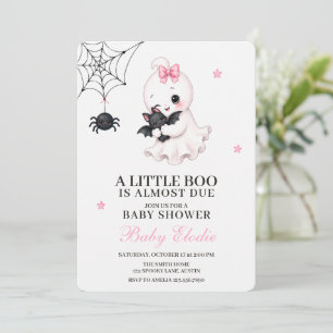 Little Boo Ghost   女の子のハロウィン・ベビーシャワー 招待状