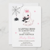 Little Boo Ghost | 女の子のハロウィン・ベビーシャワー 招待状 (正面)