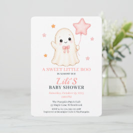 Little Boo Ghost | 女の子のハロウィン・ベビーシャワー 招待状