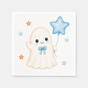 Little Boo Ghost   男の子のハロウィン・ベビーシャワー スタンダードカクテルナプキン