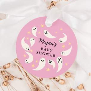 Little Boo Girl Baby Shower フェイバータグ