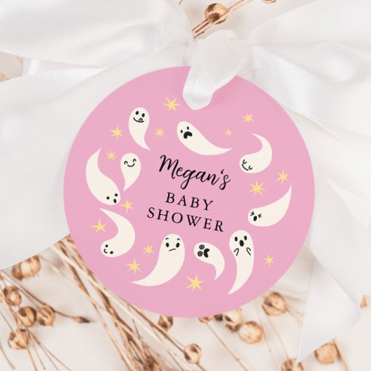Little Boo Girl Baby Shower フェイバータグ