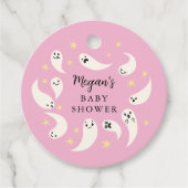 Little Boo Girl Baby Shower フェイバータグ (正面)