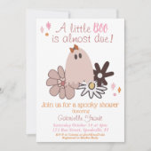 Little Boo Girl Baby Shower 招待状 (正面)