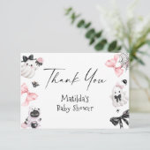 Little Boo Girl Baby Shower Thank You カード (スタンド正面)