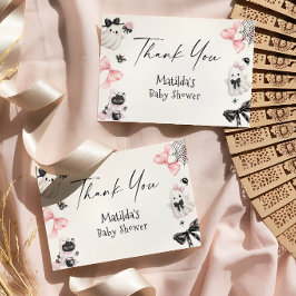 Little Boo Girl Baby Shower Thank You カード