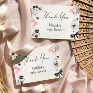 Little Boo Girl Baby Shower Thank You カード