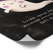 Little Boo Girl Ghost Baby Shower Custom Sign ポスター (角)