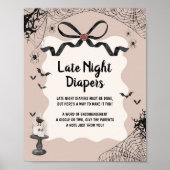 Little Boo Gothic Baby Late Night Diapers Sign ポスター (正面)