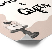 Little Boo Gothic Baby Shower Books and Gifts Sign ポスター (角)