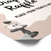 Little Boo Gothic Baby Shower Diaper Raffle Sign ポスター (角)
