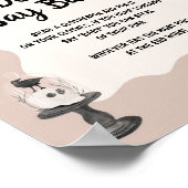 Little Boo Gothic Baby Shower Don't Say Baby Sign ポスター (角)