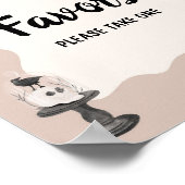 Little Boo Gothic Baby Shower Favors Sign ポスター (角)