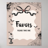 Little Boo Gothic Baby Shower Favors Sign ポスター (正面)