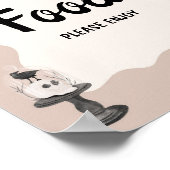 Little Boo Gothic Baby Shower Food Sign ポスター (角)