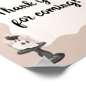 Little Boo Gothic Baby Shower Thank you Sign ポスター (角)