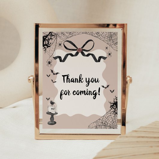 Little Boo Gothic Baby Shower Thank you Sign ポスター